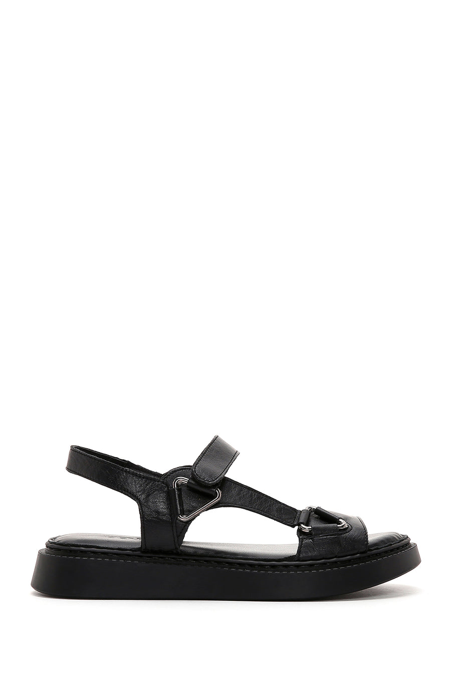 Kadın Siyah Deri Comfort Sandalet 23SFD341218 | Derimod