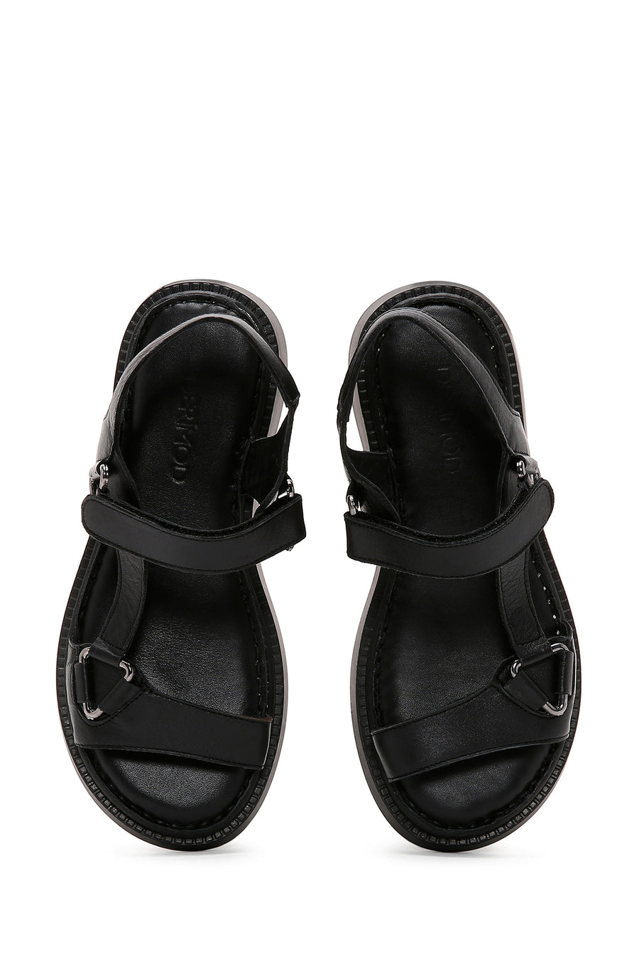 Kadın Siyah Deri Comfort Sandalet