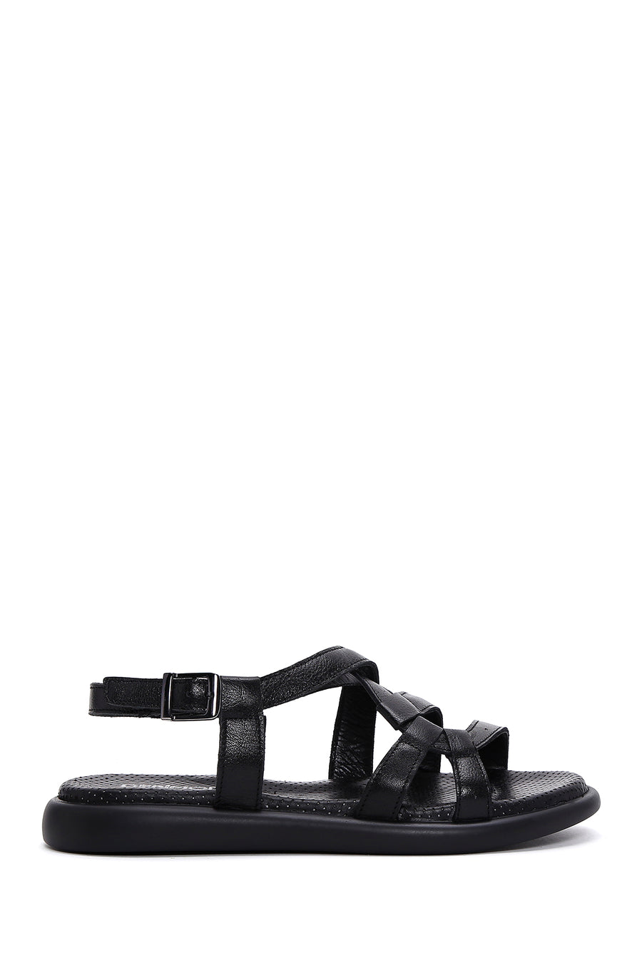 Kadın Siyah Deri Comfort Sandalet 23SFD360318 | Derimod