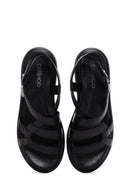 Kadın Siyah Deri Comfort Sandalet | Derimod