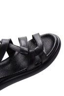 Kadın Siyah Deri Comfort Sandalet | Derimod