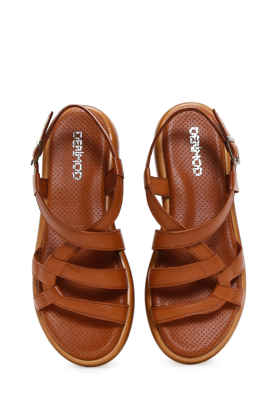 Kadın Taba Deri Comfort Sandalet