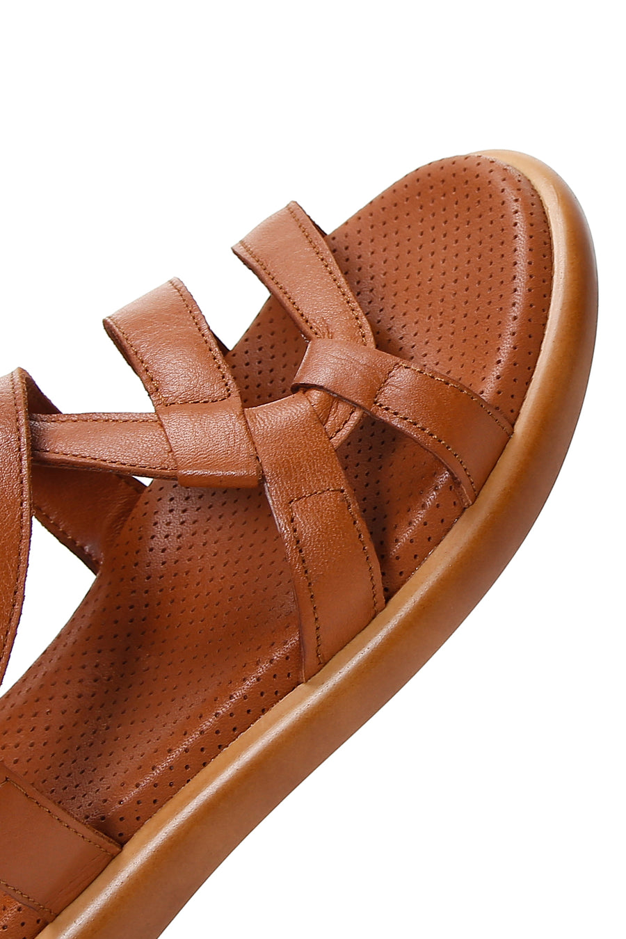 Kadın Taba Deri Comfort Sandalet