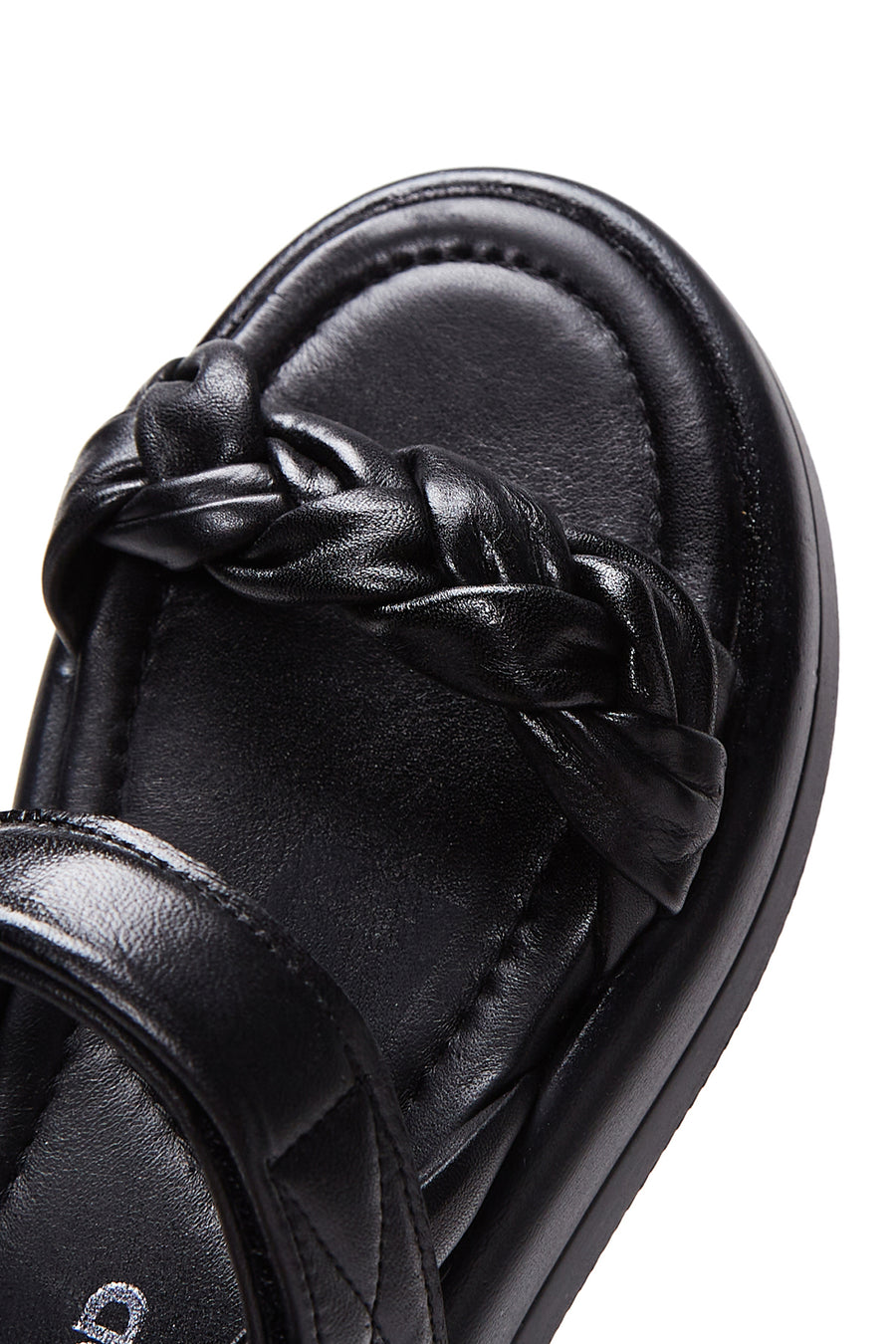 Kadın Siyah Deri Comfort Sandalet