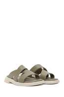 Kadın Yeşil Deri Comfort Terlik | Derimod