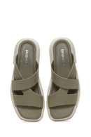 Kadın Yeşil Deri Comfort Terlik | Derimod