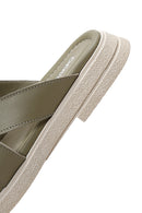 Kadın Yeşil Deri Comfort Terlik | Derimod