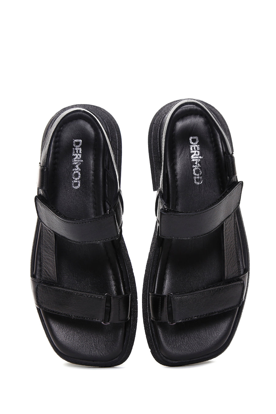 Kadın Siyah Deri Comfort Sandalet