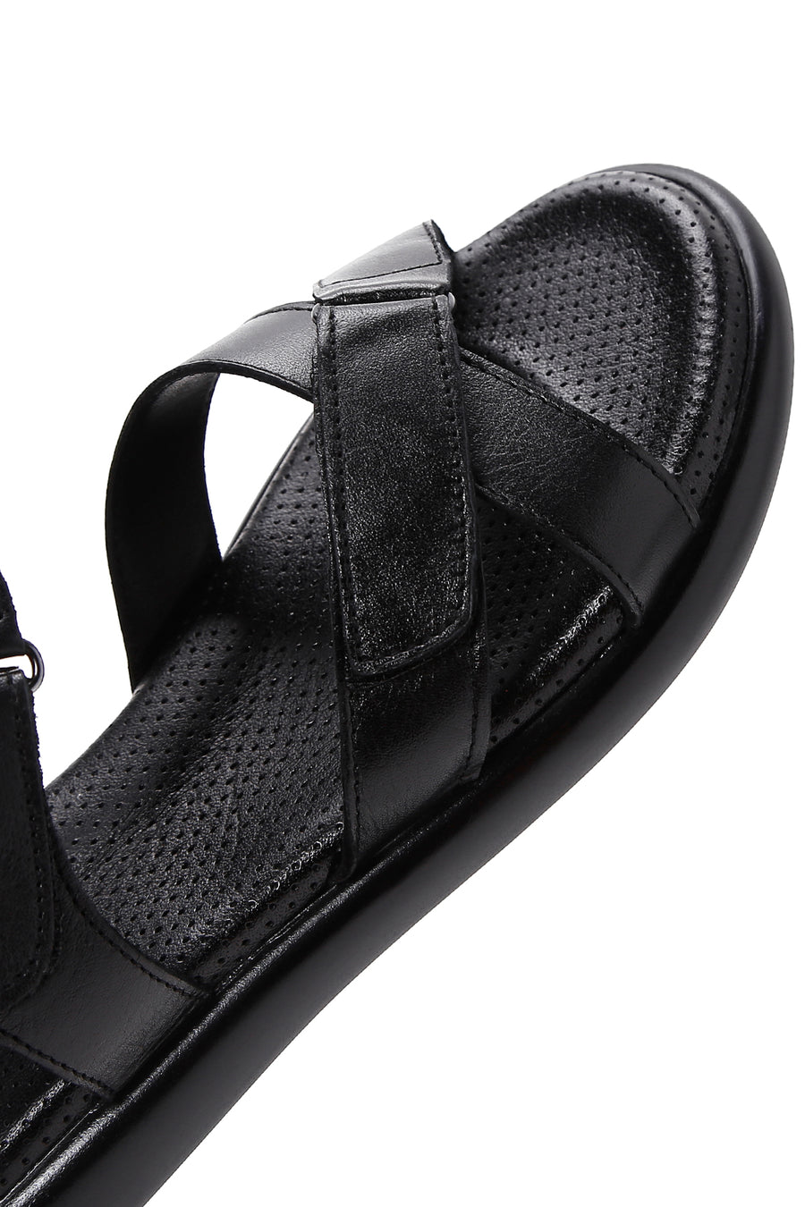 Kadın Siyah Deri Comfort Sandalet