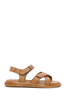 Women's Tan Leather Comfort Sandals | Derimod