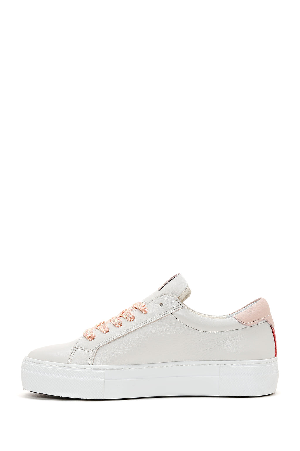Kadın Krem Deri Sneaker