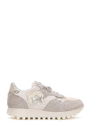 Women's Beige Suede Leather Detailed Thick Soled Sneaker | Derimod