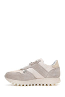 Women's Beige Suede Leather Detailed Thick Soled Sneaker | Derimod
