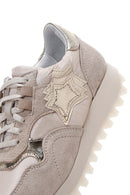 Women's Beige Suede Leather Detailed Thick Soled Sneaker | Derimod