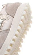 Women's Beige Suede Leather Detailed Thick Soled Sneaker | Derimod