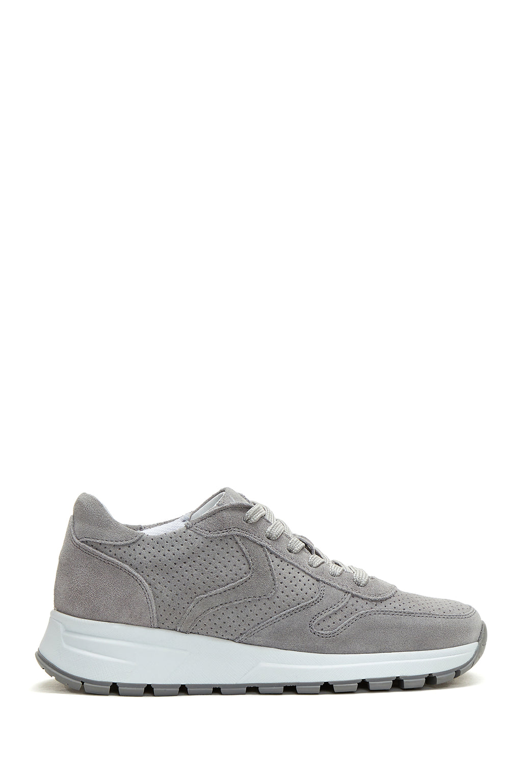 Kadın Gri Süet Deri Sneaker