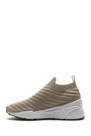 Women's Beige Thick Soled Sneaker | Derimod