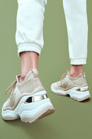 Women's Beige High-Sole Sneaker | Derimod