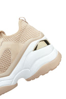 Women's Beige High-Sole Sneaker | Derimod