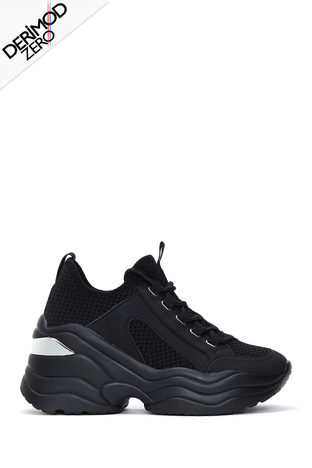 Kadın Siyah Yüksek Tabanlı Sneaker