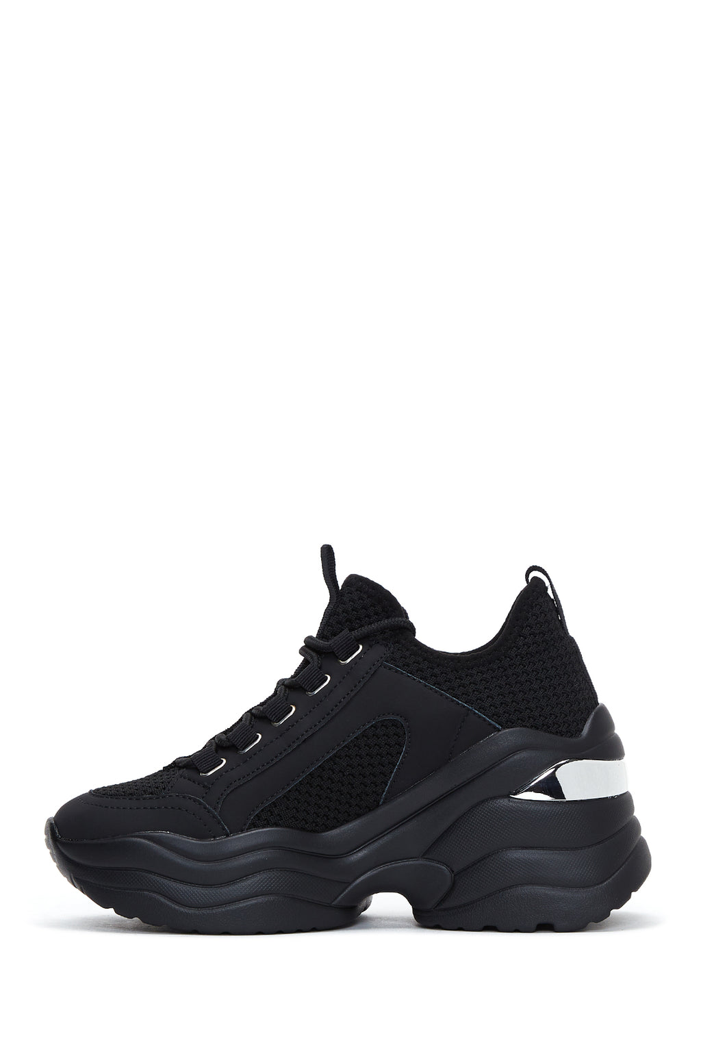 Kadın Siyah Yüksek Tabanlı Sneaker