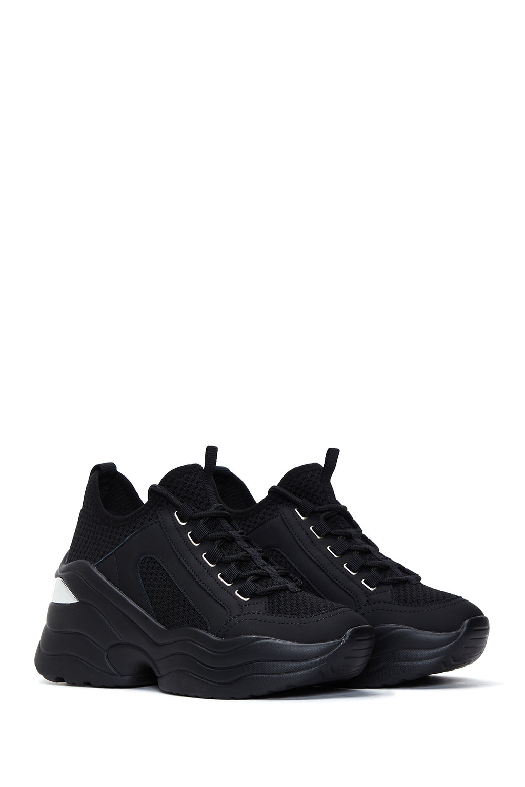 Kadın Siyah Yüksek Tabanlı Sneaker