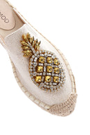 Kadın Bej Taşlı Espadril Terlik | Derimod