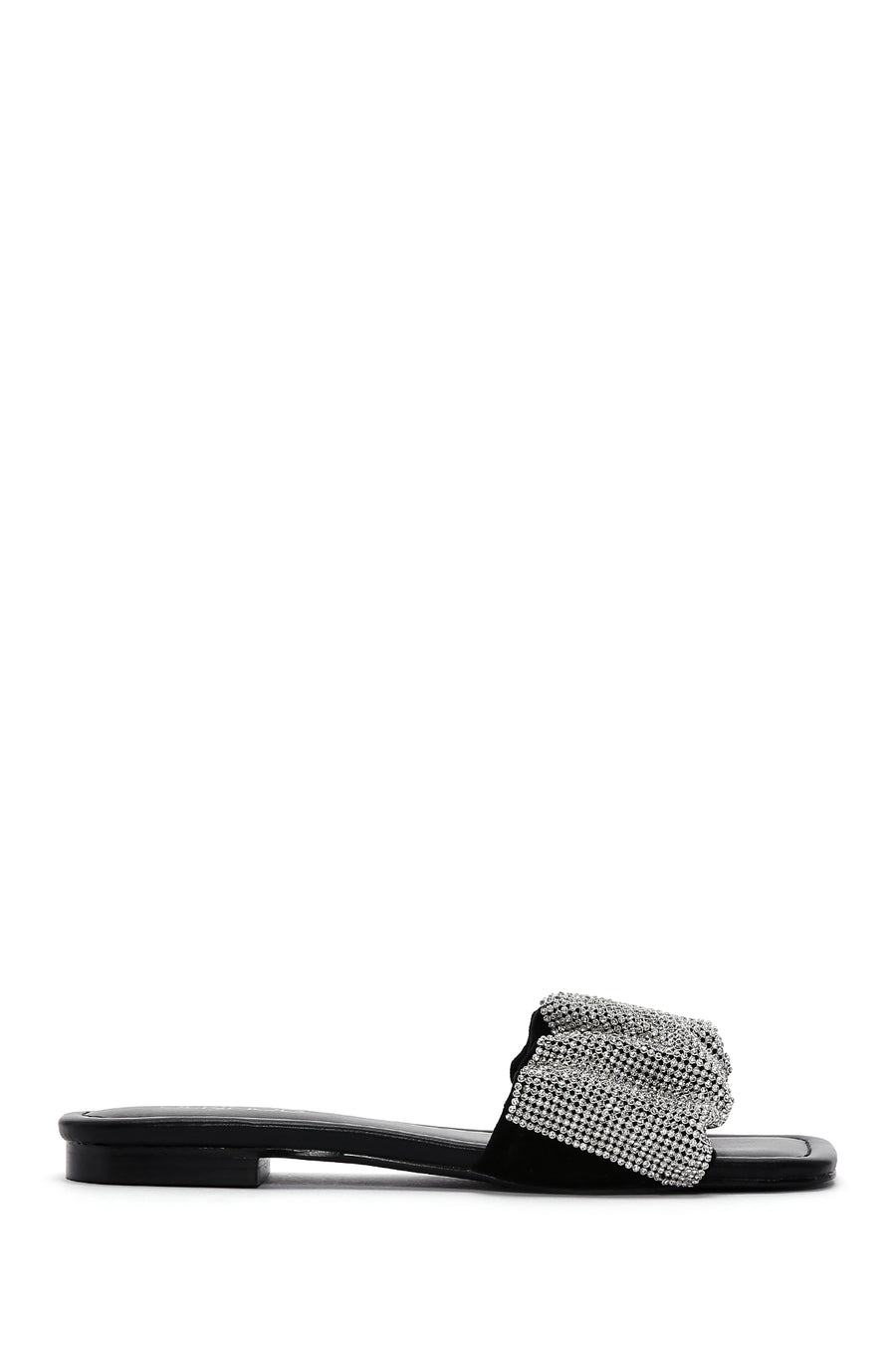 Women's Black Stone Flat Slippers 23SFD4403TS | Derimod