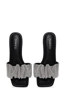 Kadın Siyah Taşlı Düz Terlik | Derimod