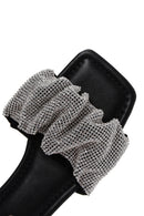 Kadın Siyah Taşlı Düz Terlik | Derimod