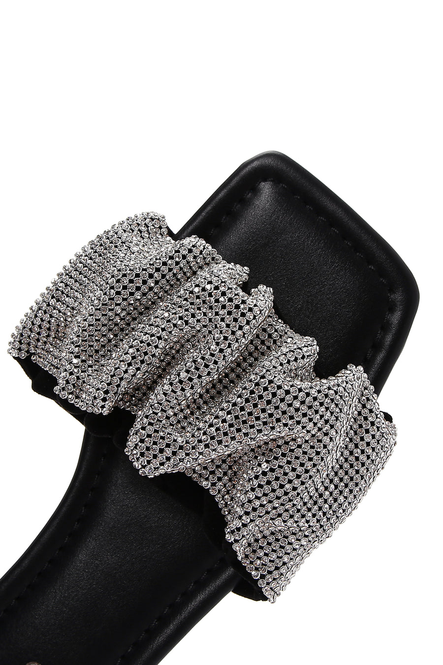 Women's Black Stone Flat Slippers