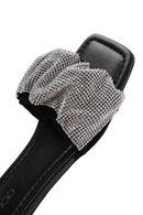 Kadın Siyah Taşlı Düz Terlik | Derimod