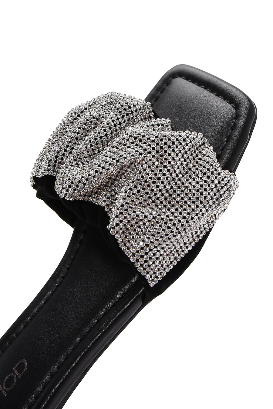 Women's Black Stone Flat Slippers