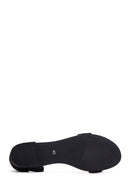 Kadın Siyah Taşlı Düz Sandalet | Derimod