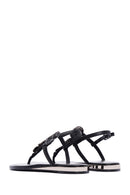 Women's Black Stone Flip Flops Sandals | Derimod