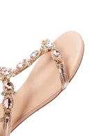 Kadın Bej Taşlı Düz Sandalet | Derimod