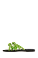Women's Green Stone Flat Slippers | Derimod