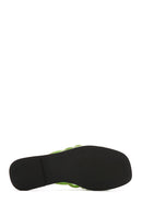 Women's Green Stone Flat Slippers | Derimod