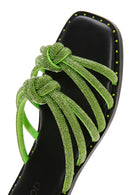 Women's Green Stone Flat Slippers | Derimod