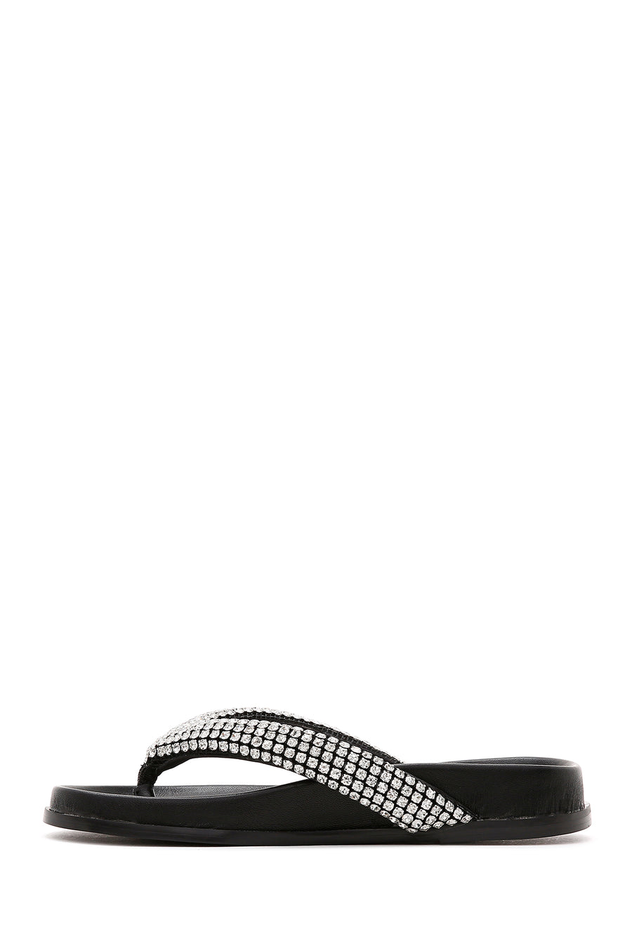 Women's Black Stone Flip Flops Flat Slippers
