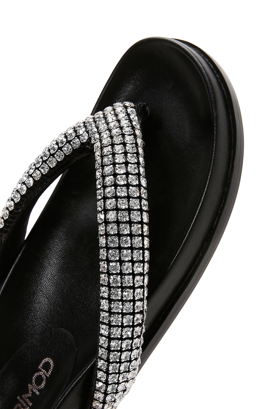 Women's Black Stone Flip Flops Flat Slippers