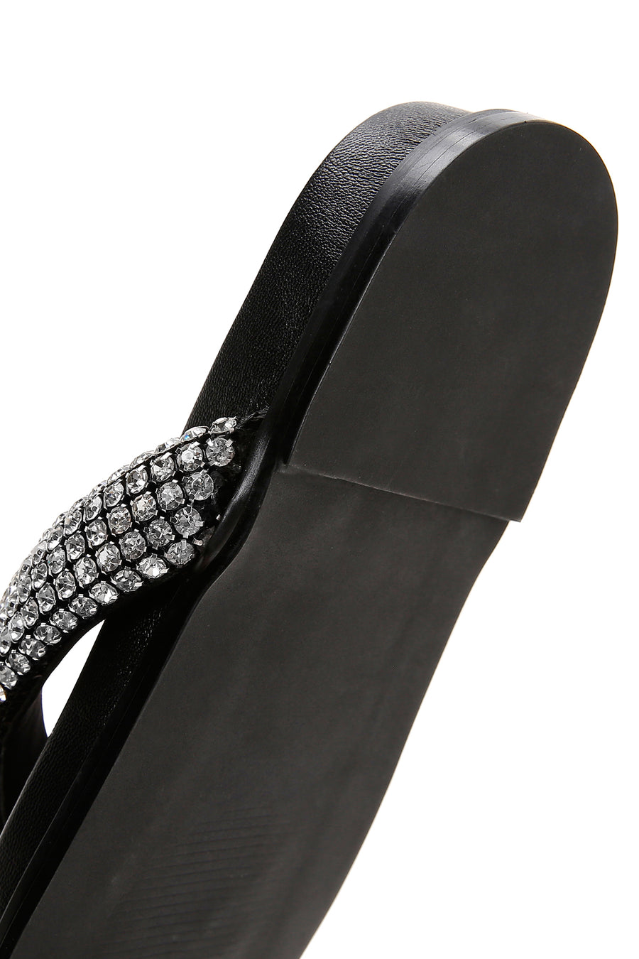 Women's Black Stone Flip Flops Flat Slippers