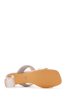 Kadın Pembe Altın Taşlı Şeffaf Topuklu Terlik | Derimod