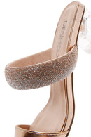 Kadın Pembe Altın Taşlı Şeffaf Topuklu Terlik | Derimod