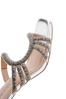 Kadın Gümüş Taşlı Topuklu Terlik | Derimod