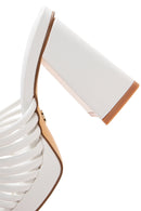 Kadın Beyaz Kalın Topuklu Terlik | Derimod