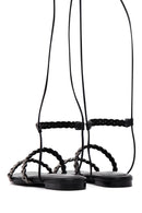 Kadın Siyah Taşlı Düz Sandalet | Derimod