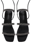 Kadın Siyah Taşlı Düz Sandalet | Derimod