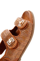 Women's Brown Ankle Strap Straw Sandals | Derimod