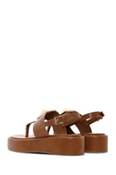 Women's Tan Thick Soled Flat Sandals | Derimod